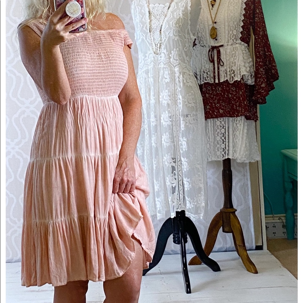 *CLEARANCE* Dusty Peach Mineral Washed Dress - Picture 10 of 15